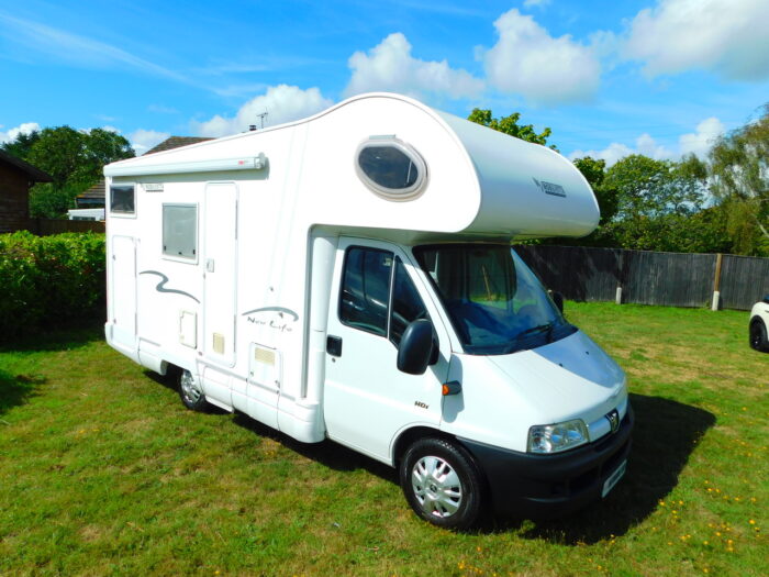 Mobilvetta New Life Peugeot Hdi 5 to 6 Berth with Bunk Beds 56 Plate and low Mileage. Superb Condition Throughout. A Super Motorhome with 4 x Seat Belts, Bunk Beds, Overcab Double Bed and a Convertible Dinette Bed. Now Sold - Image 2